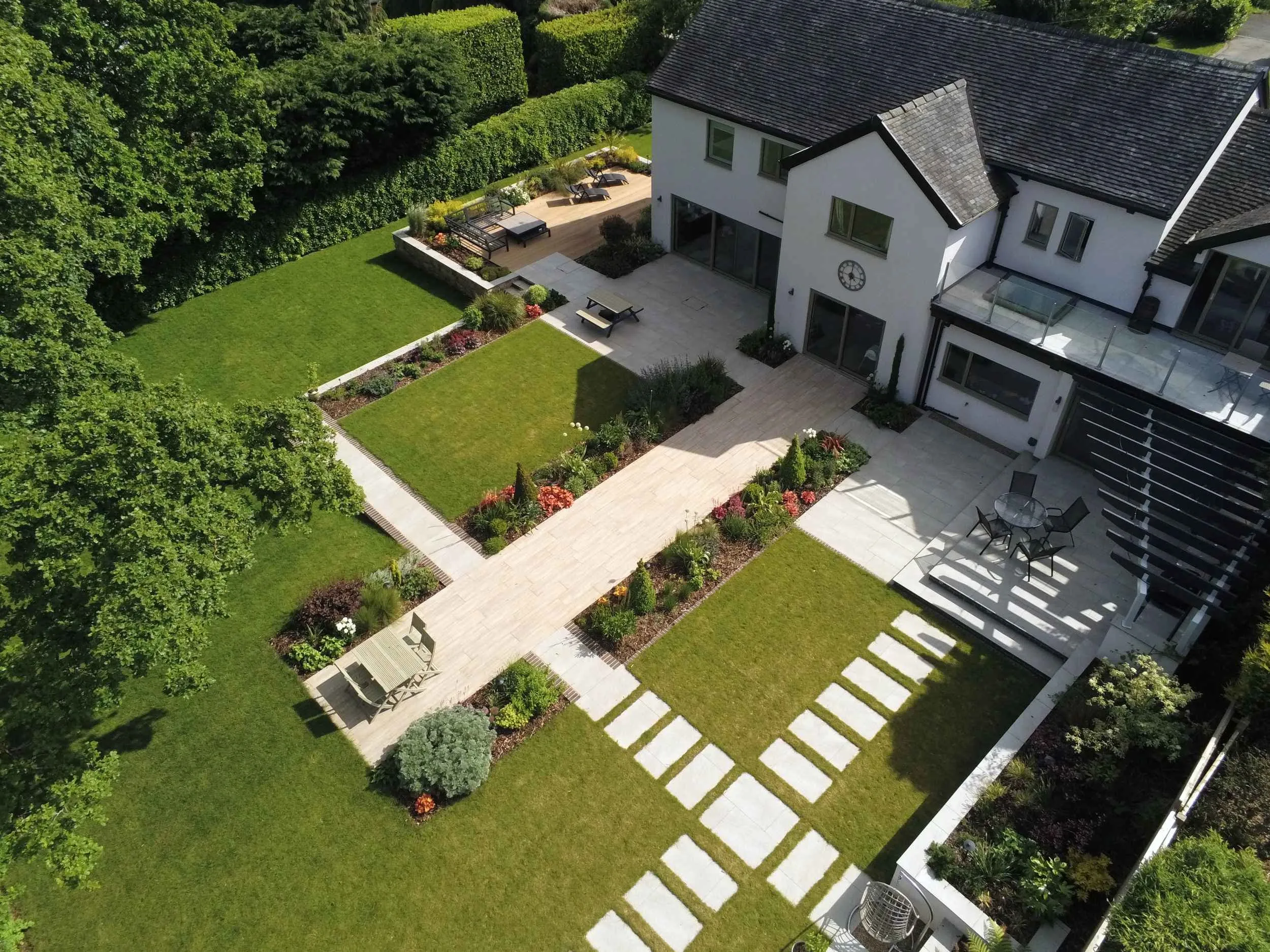 Block paving patio